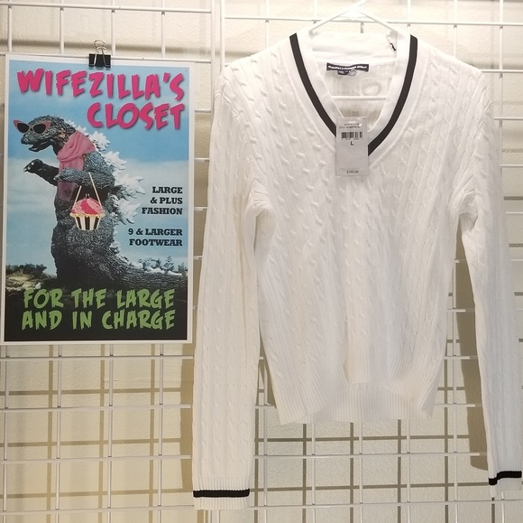 NWT Ralph Lauren Golf White Large Cotton Sweater